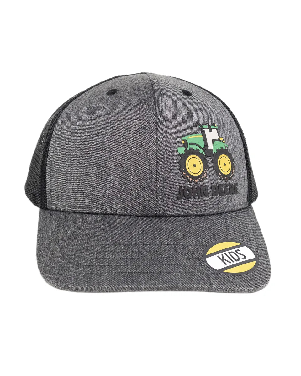 John Deere - Barnkeps Rubber Tractor - Svart/Grå - Image 2