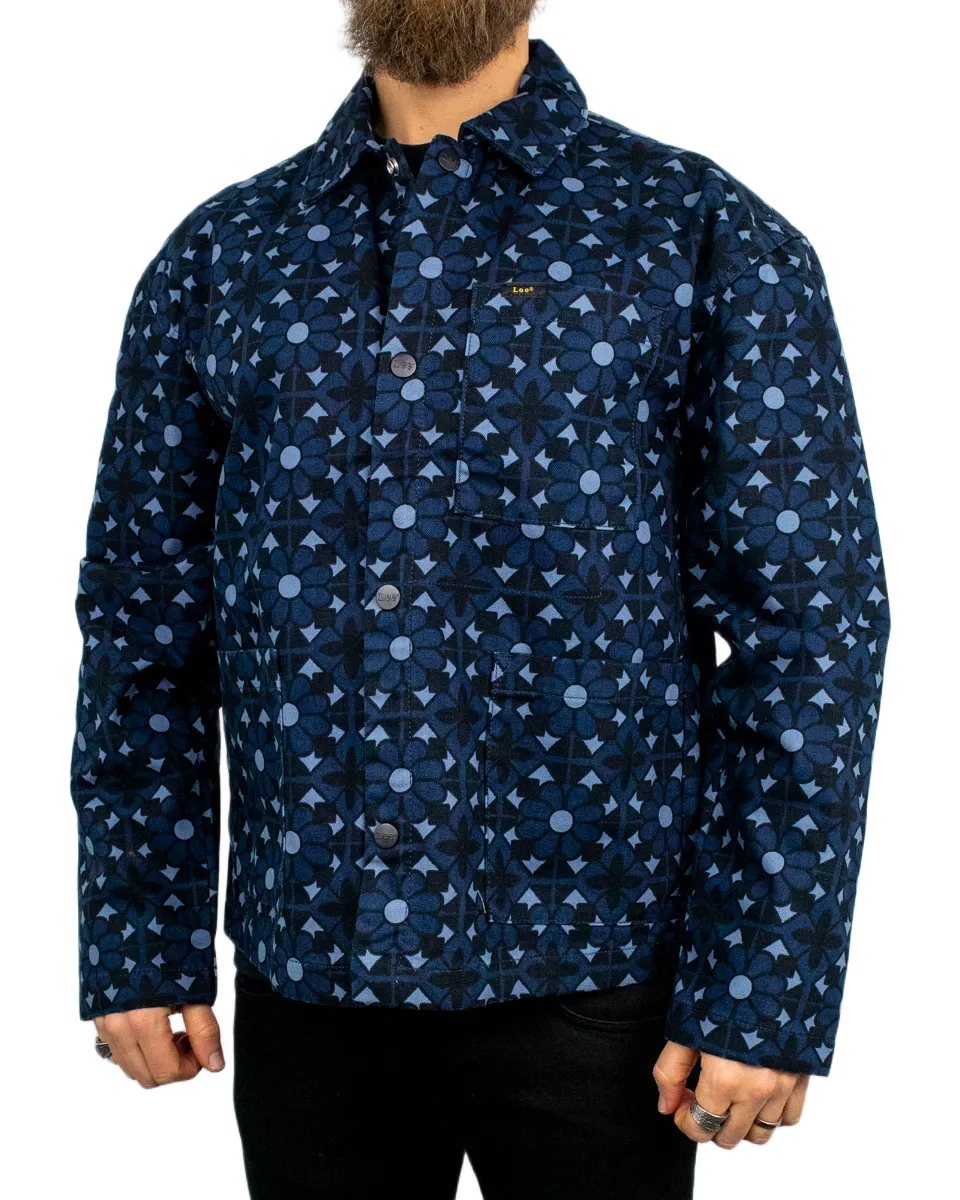 Lee - Jacka med Mönster - Geo Print - Blå