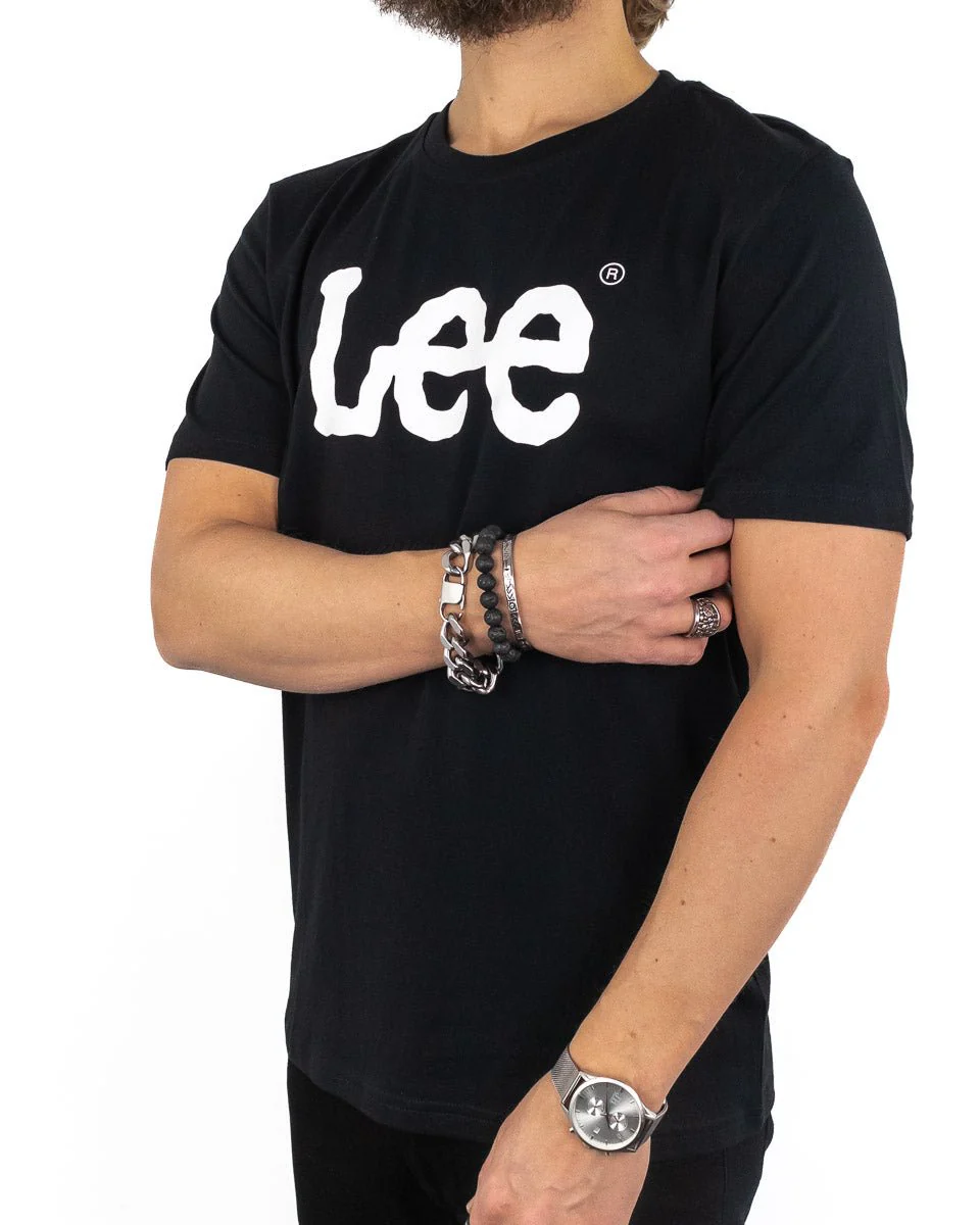 Lee Jeans - T-shirt Svart - Wobbly Logo Tee - Image 4