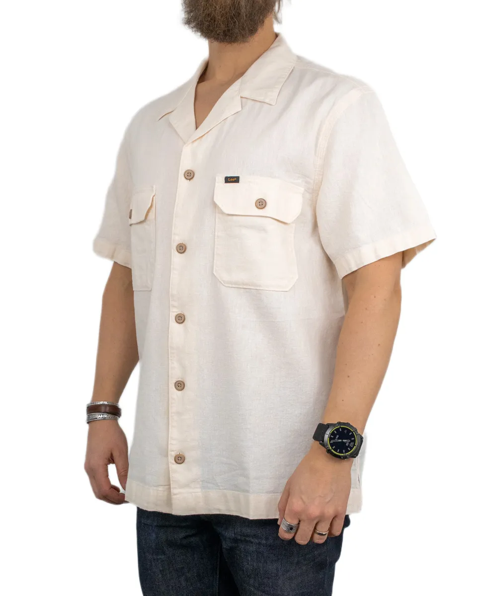 Lee - Kortärmad Skjorta - Camp Shirt - Beige - Image 2