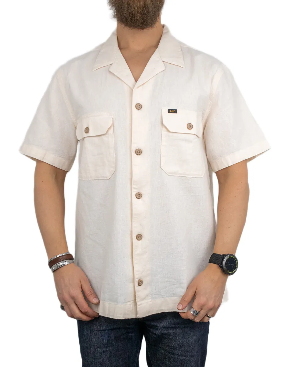 Lee - Kortärmad Skjorta - Camp Shirt - Beige - Image 4