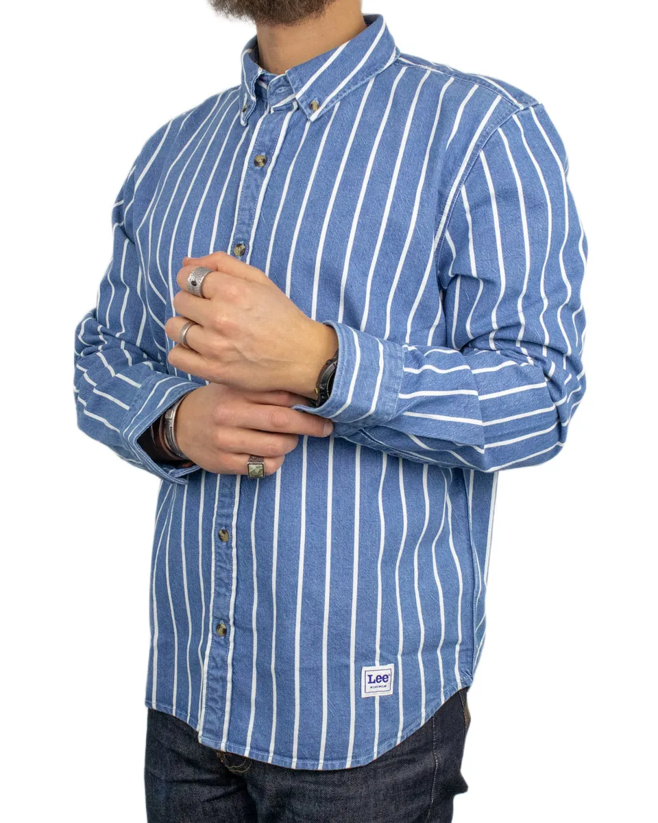 Lee - Skjorta - Button Down stripe - Blå - Image 4