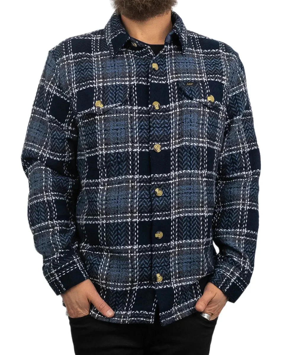Lee - Skjorta Overshirt - Textured Rutig - Blå