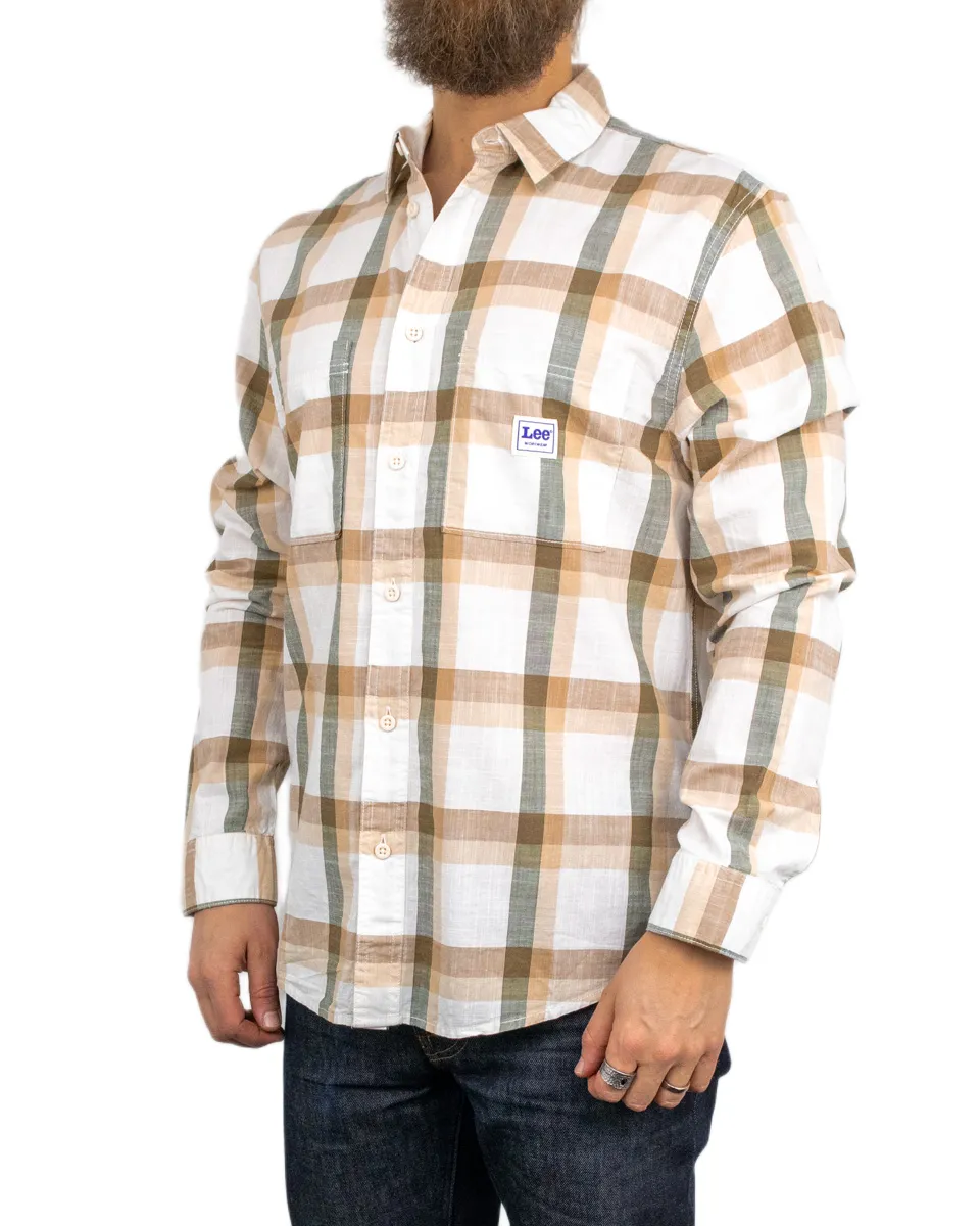 Lee - Skjorta - Workwear Rutig - Oak - Brun/Vit - Image 2