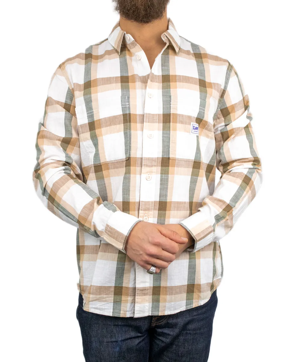 Lee - Skjorta - Workwear Rutig - Oak - Brun/Vit - Image 4