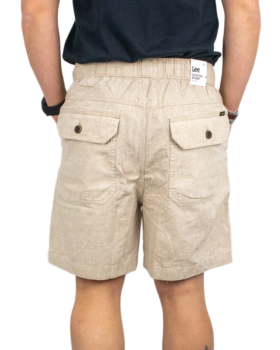 Lee - Utility Linneshorts - Beige - Image 3
