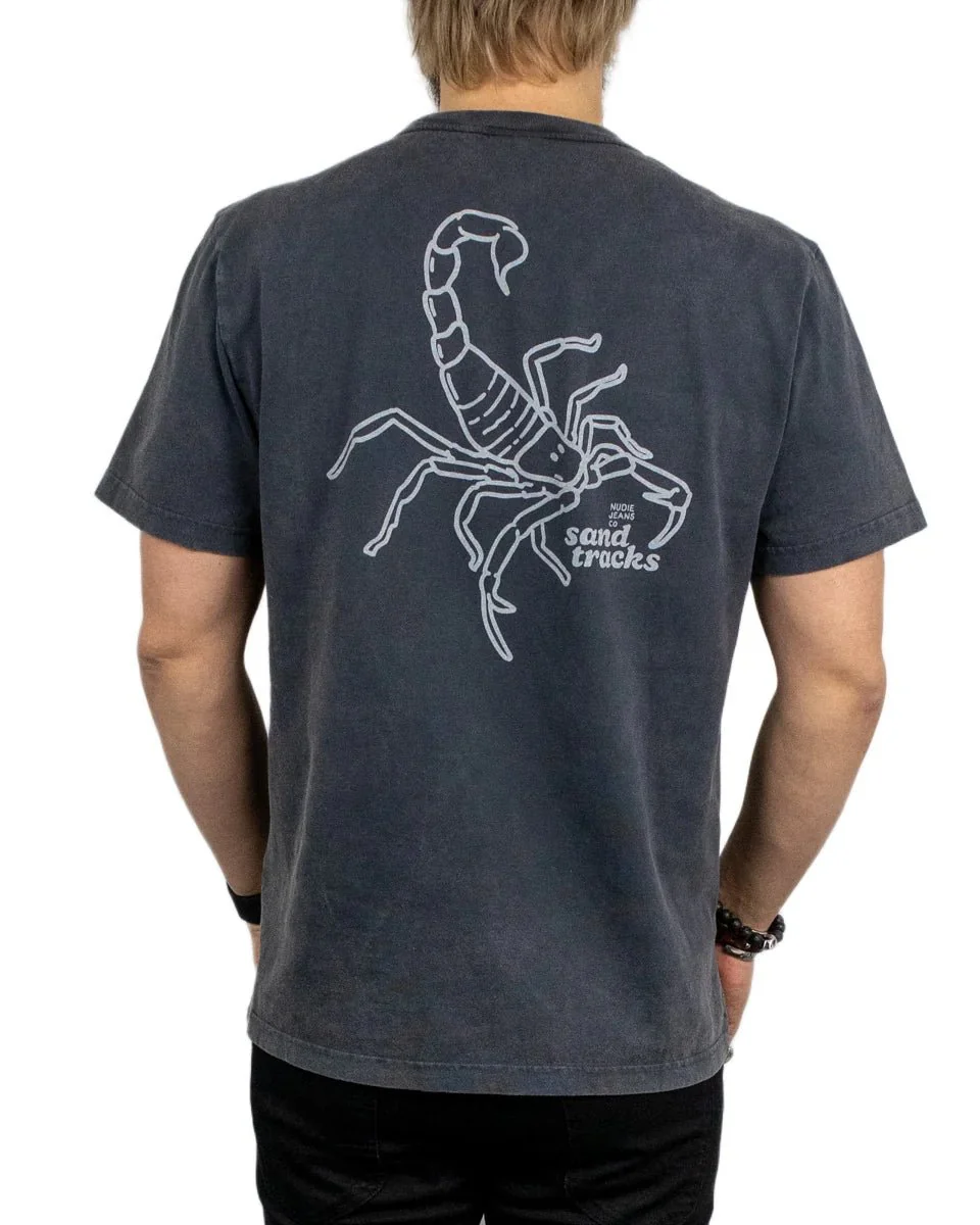 Nudie - T-Shirt - Roy Skorpion - Grå