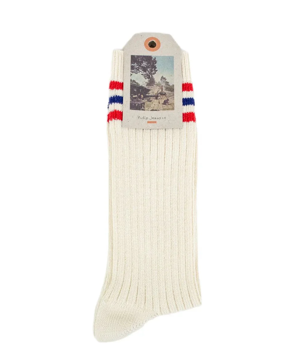 Nudie - Tennisstrumpor - Retro - Off-white
