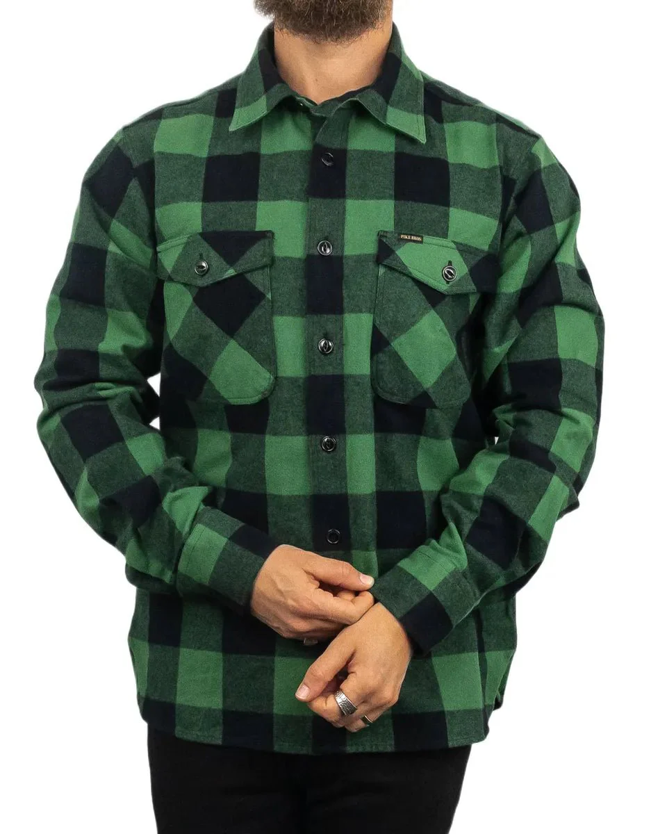 Pike Brothers - Buffalo Flanellskjorta - 1943 CPO Shirt - Grön - Image 4