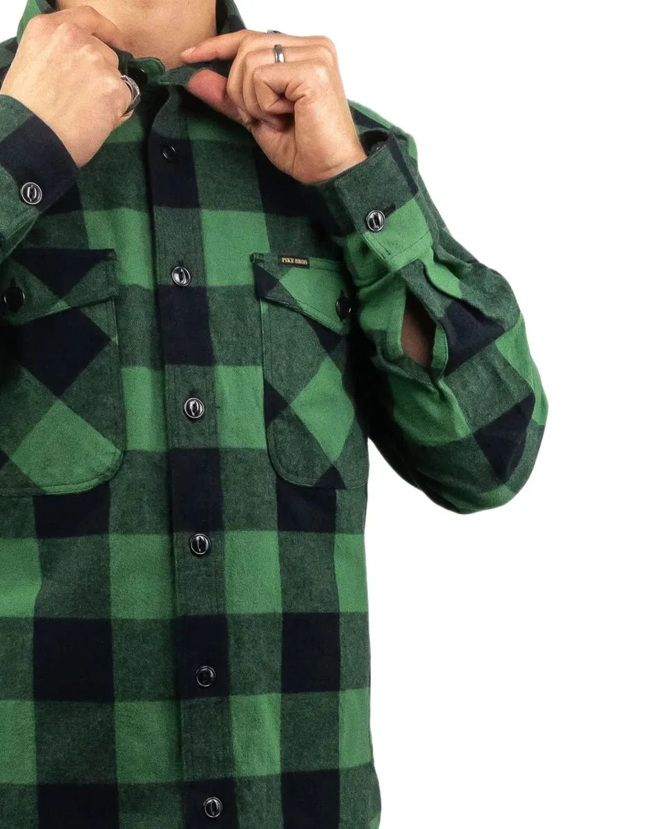 Pike Brothers - Buffalo Flanellskjorta - 1943 CPO Shirt - Grön - Image 5