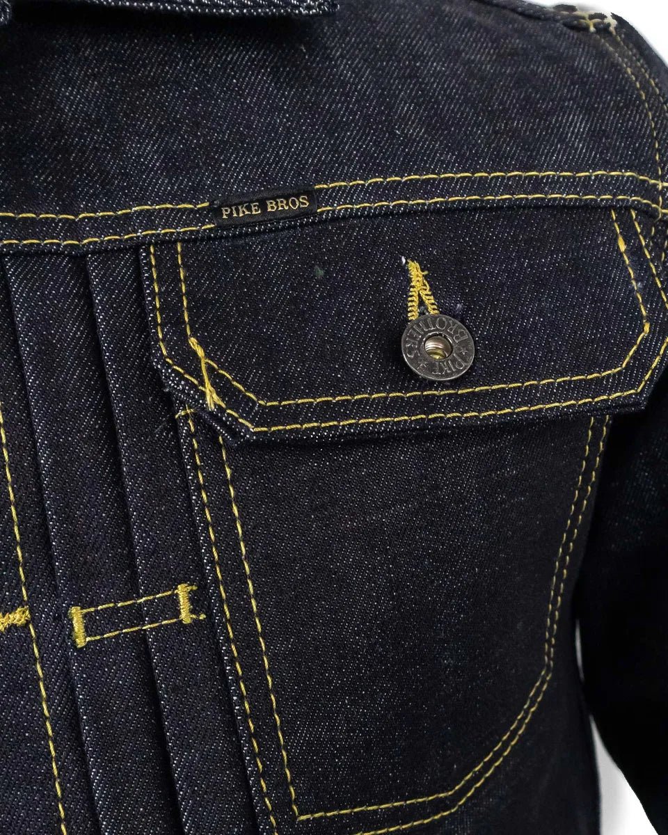 Pike Brothers - Jeansjacka 15Oz 1958 Roamer - Otvättad Indigo - Image 8
