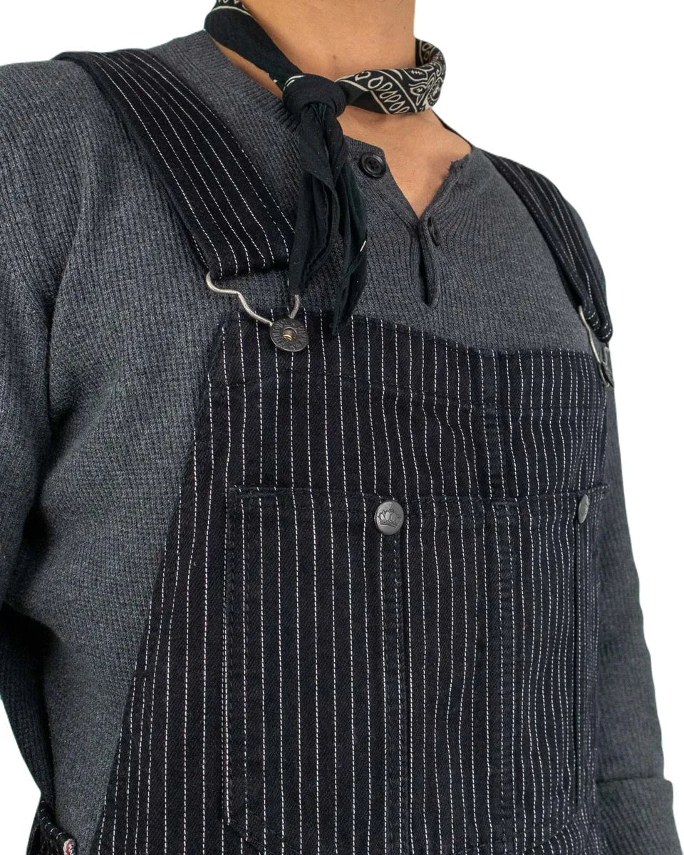 Pike Brothers - Mechanic Bib 1953 - Hängslebyxor - Wabash Svart - Image 9