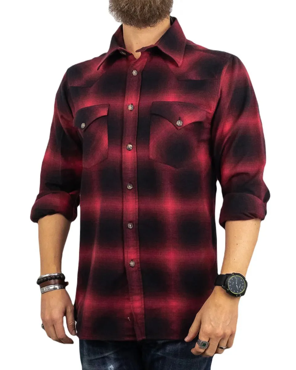 Pike Brothers - Rider Shirt 1952 Western - Nashville - Röd - Image 3