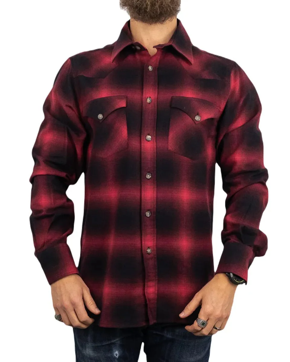 Pike Brothers - Rider Shirt 1952 Western - Nashville - Röd - Image 4