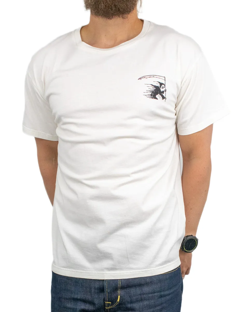 Pike Brothers - T-Shirt - Grim Reaper - Vit - Image 4