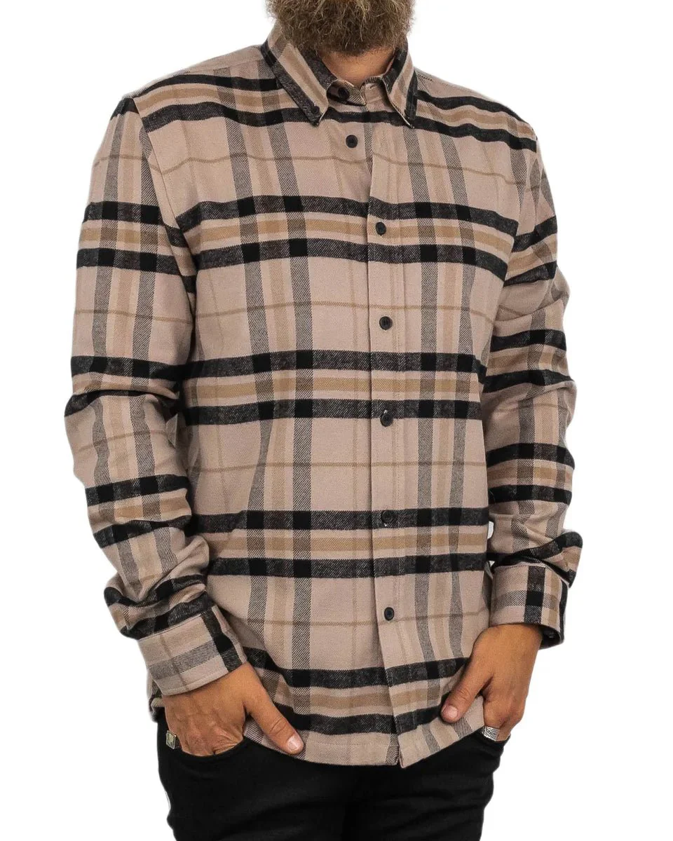 Resteröds - Flanellskjorta Randig - Woody - Beige - Image 3