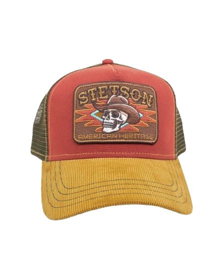Stetson - Trucker Keps Skull med Manchester Skärm - Brun/Röd - Image 2