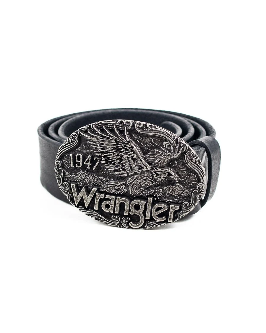 Wrangler - Bälte med Örn Spänne Svart - Eagle Belt
