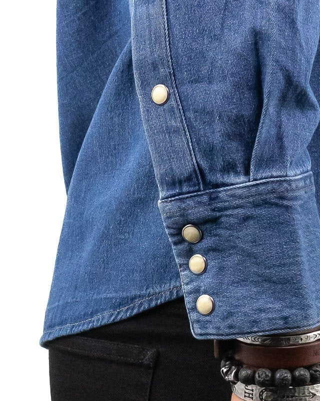 Wrangler - Denimskjorta Tvättad Blå - 27MW Icon - Image 3