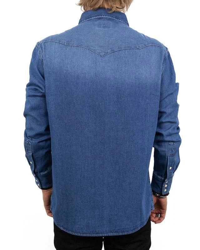 Wrangler - Denimskjorta Tvättad Blå - 27MW Icon - Image 6