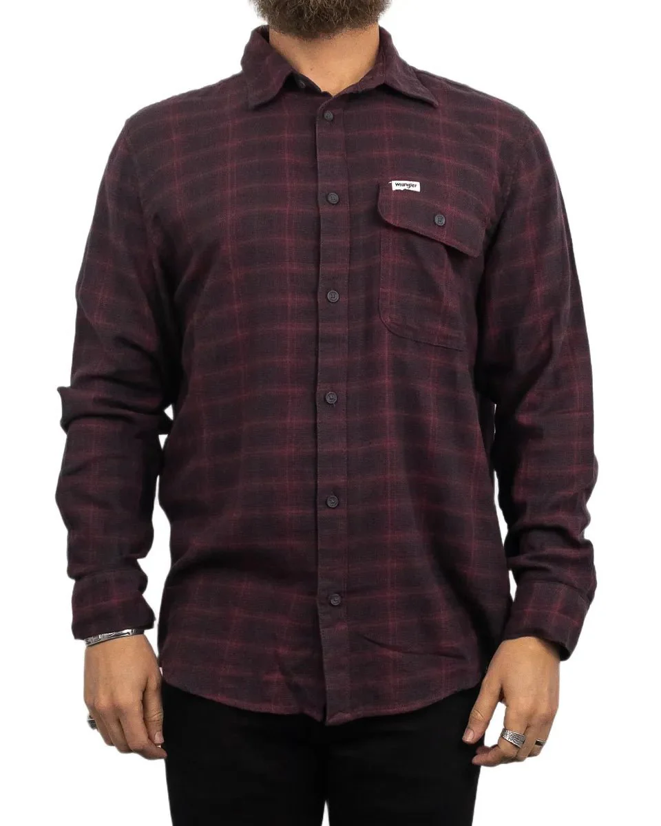 Wrangler - Flanell Skjorta - 1pkt Rutig - Röd