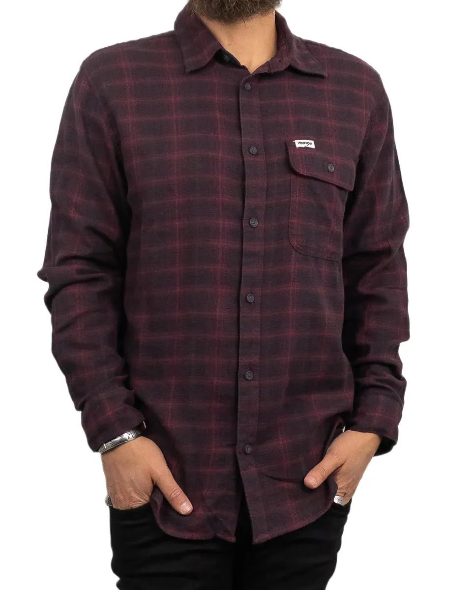 Wrangler - Flanell Skjorta - 1pkt Rutig - Röd - Image 4