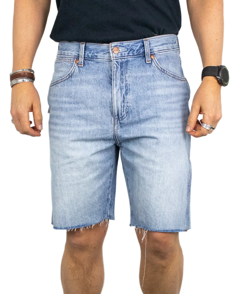Wrangler - Jeansshorts - Avklippta Cowboy Dawn - Blå - Image 2