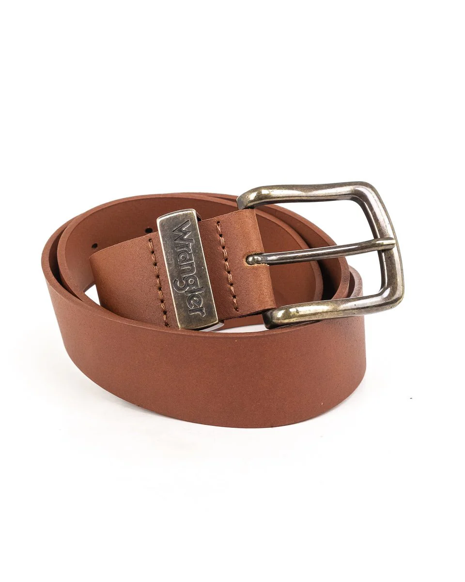 Wrangler - Läderbälte Cognac - Metal Loop - Image 2