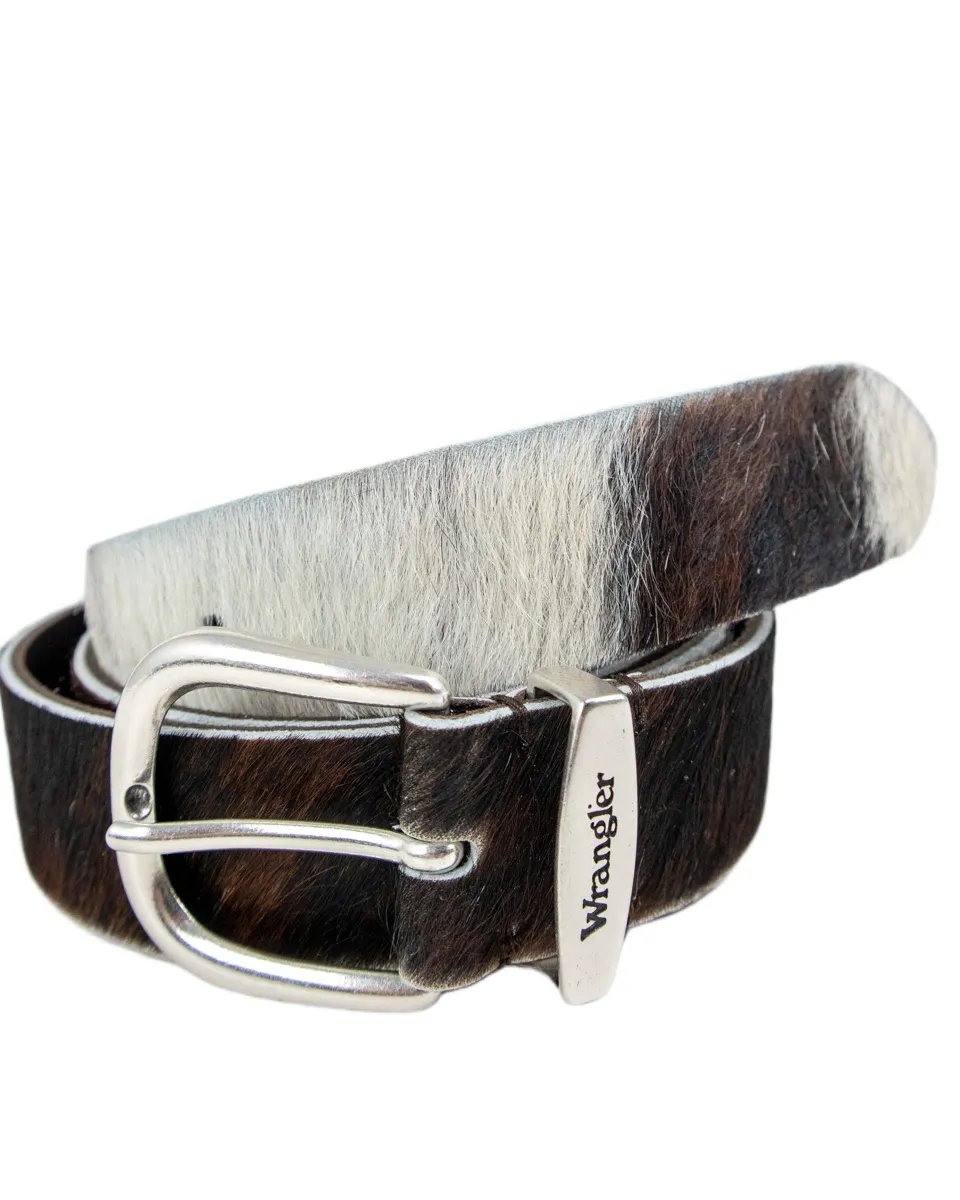 Wrangler -Hair on Hide Läderbälte - Cow - Vit - Image 2