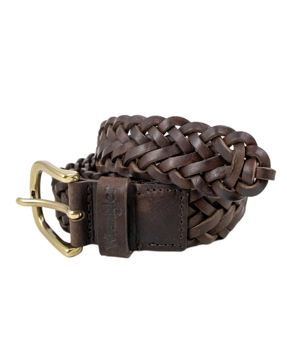 Wrangler - Läderbälte - Flätat - Brun - Image 3