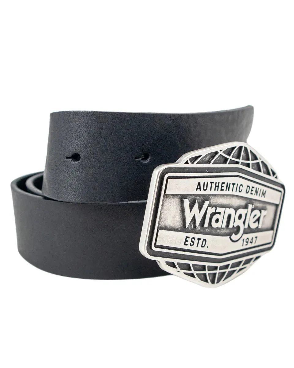 Wrangler - Läderbälte med spänne - Big Buckle - Svart - Image 2