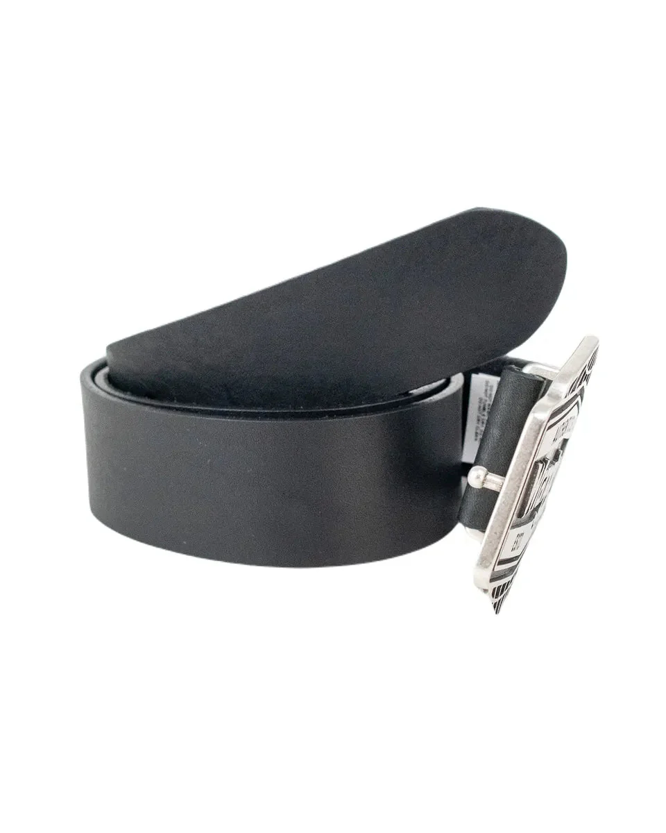 Wrangler - Läderbälte med spänne - Big Buckle - Svart - Image 3