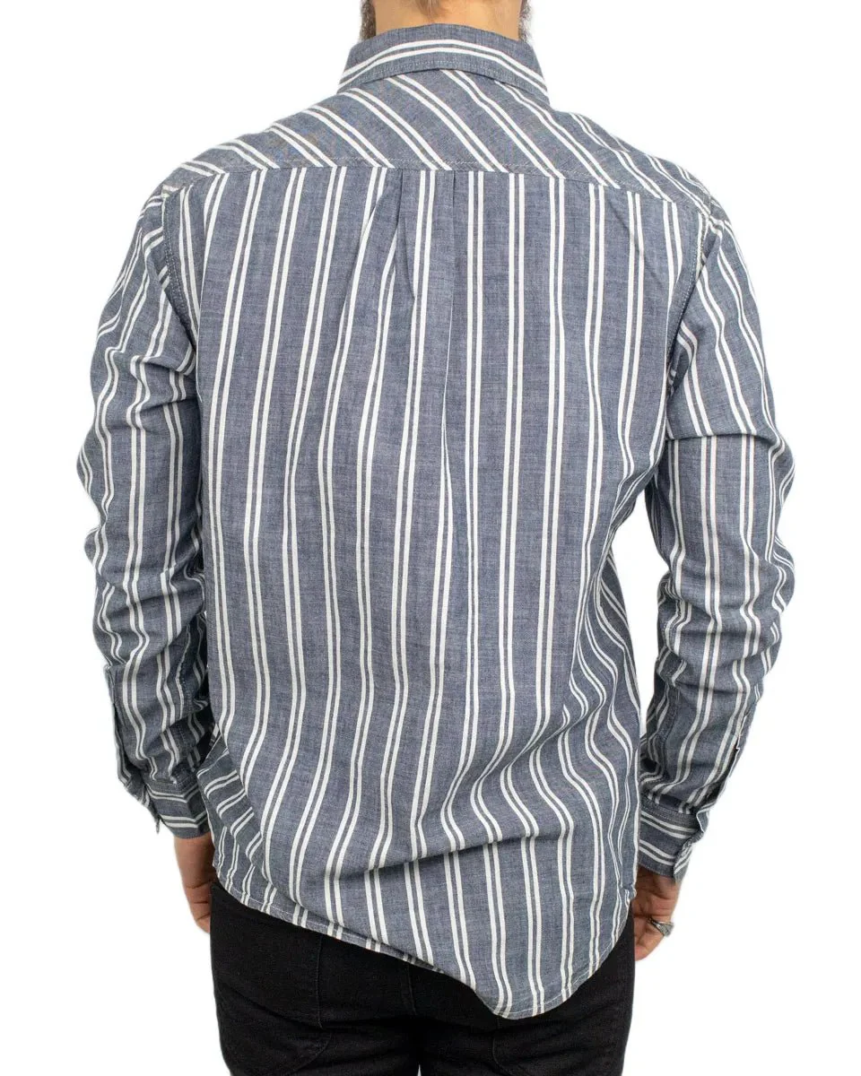 Wrangler - Skjorta - Chambray Randig - Blå - Image 3
