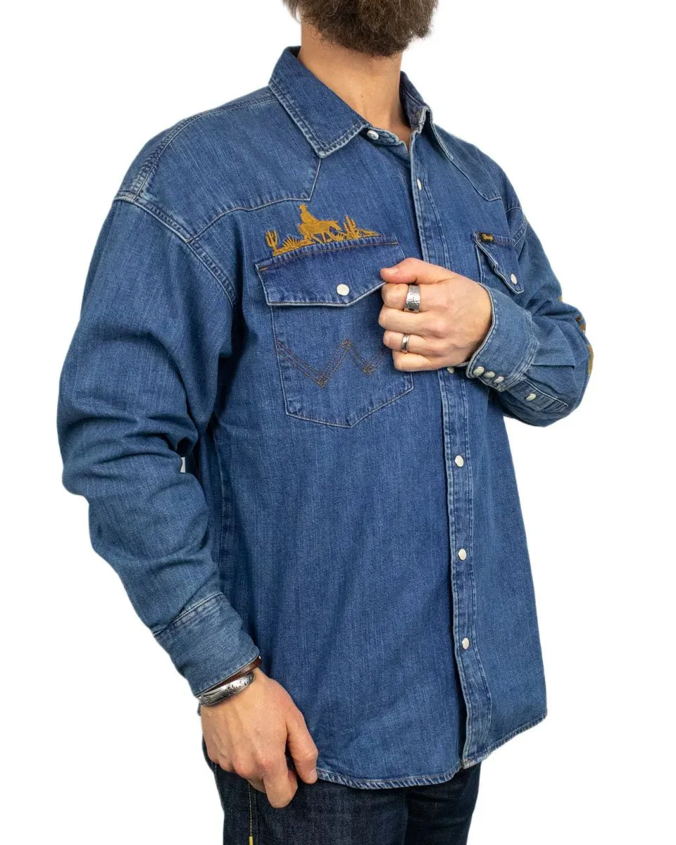 Wrangler - Skjorta - Trail Blazer Denim - Blå - Image 3