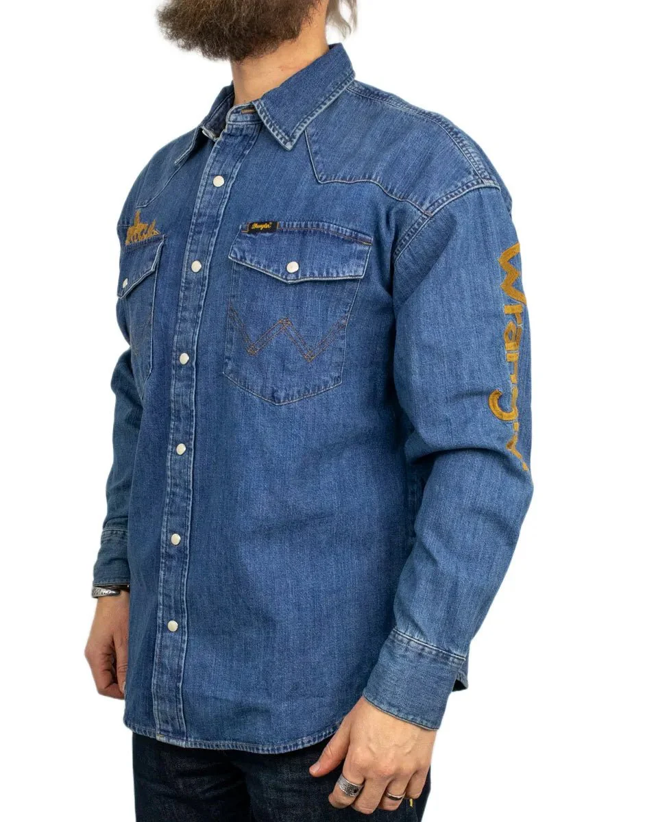Wrangler - Skjorta - Trail Blazer Denim - Blå - Image 4