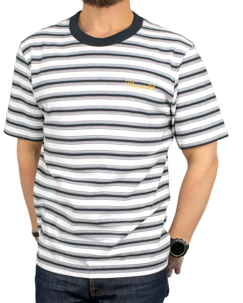 Wrangler - T-Shirt - Striped Tee - Vit