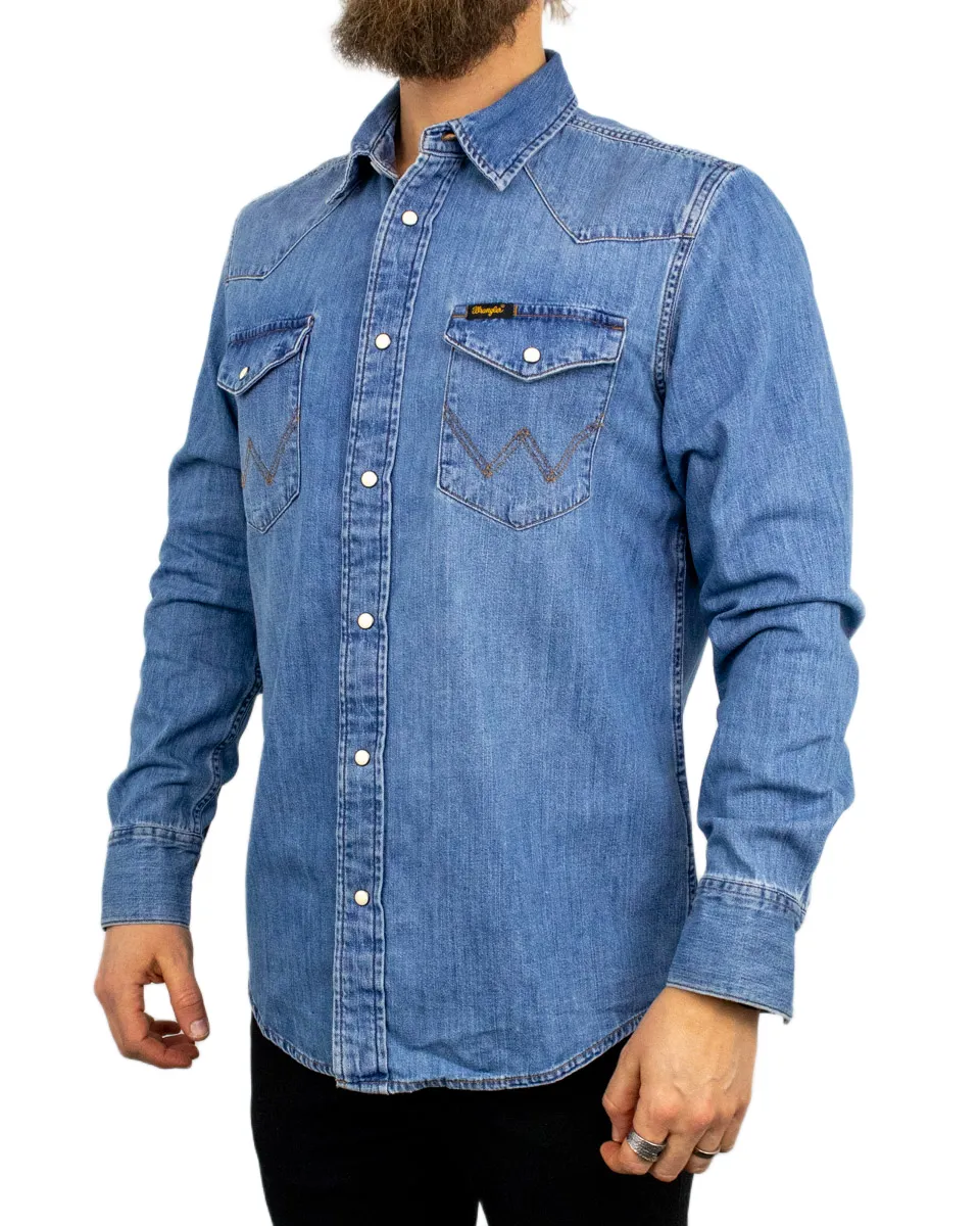 Wrangler - Western Jeansskjorta - Ljusblå - Image 4
