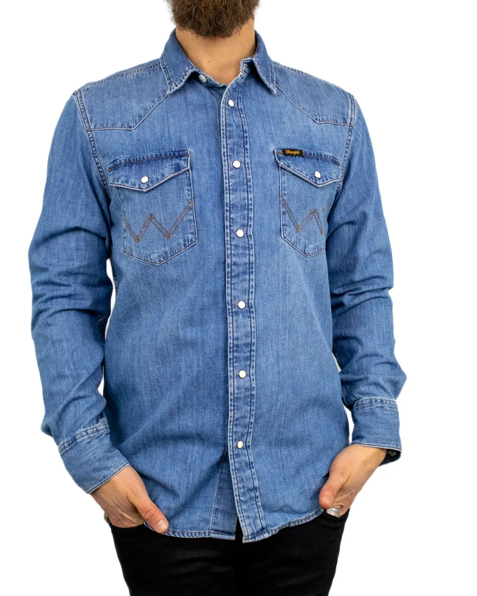Wrangler - Western Jeansskjorta - Ljusblå - Image 5