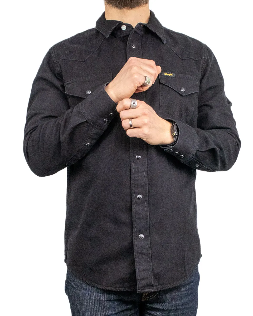 Wrangler - Western Jeansskjorta Rinse - Svart