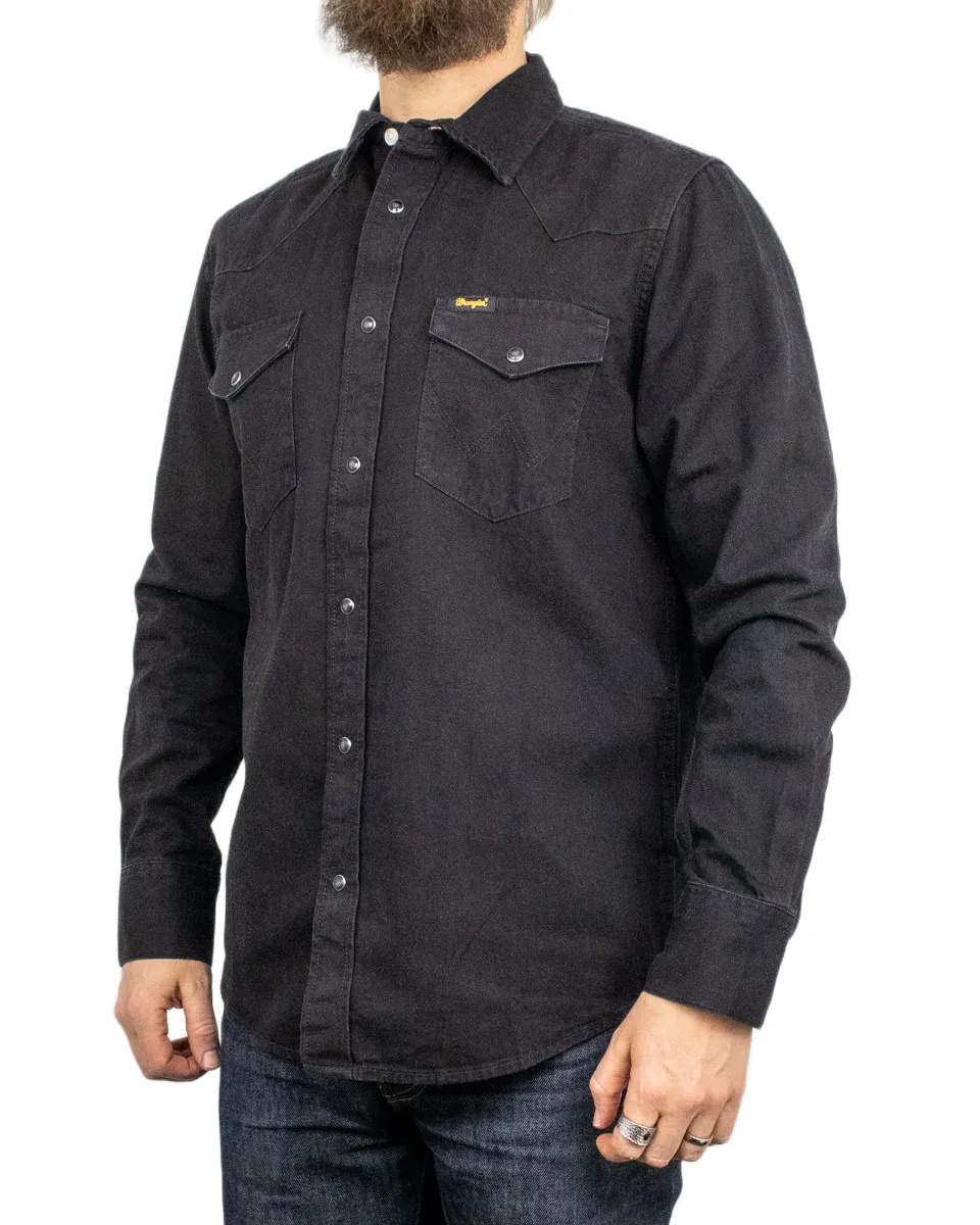 Wrangler - Western Jeansskjorta Rinse - Svart - Image 3